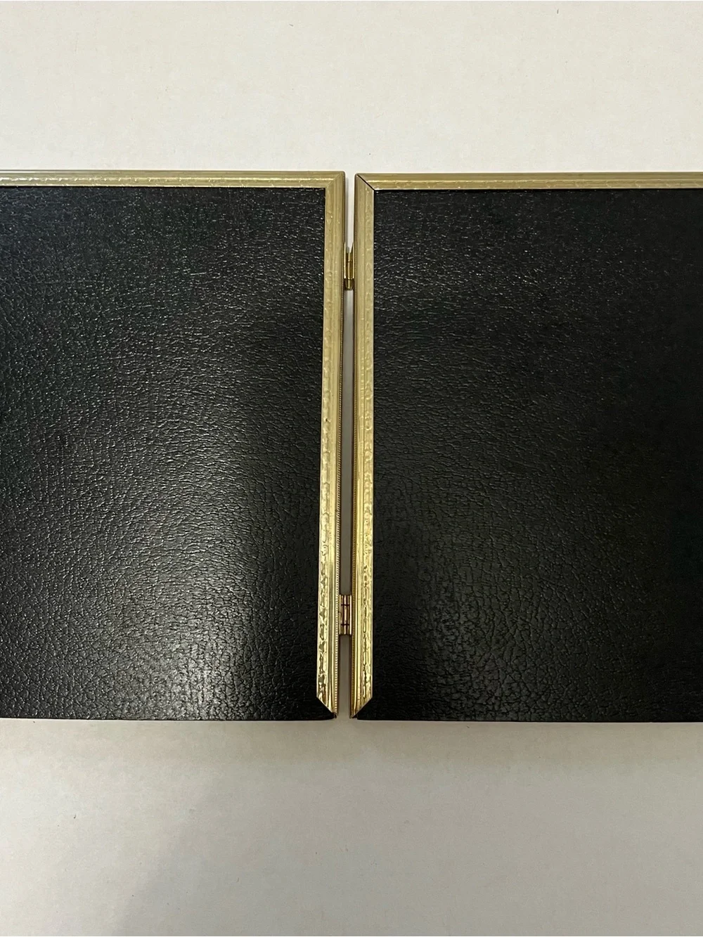 Vintage Gold Metal Folding Double Picture Frame 5x7 Hinged Bi-Fold